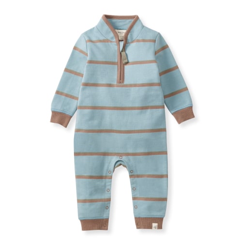 Holland Stripe Organic Baby Boy Jumpsuit - Mountain Blue – Burt's Bees Baby