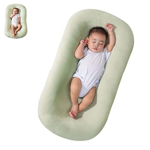 Baby Lounger Pillow Soft Organic Cotton Breathable Lounger for 0-18 Months, Newborn Lounger for Baby, Baby Lounger for Newborn (Green)