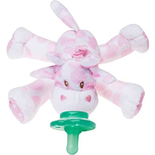 Nookums Paci-Plushies Shakies - Pacifier Holder with Built in Rattle (2 in 1)- Adapts to Name Brand Pacifiers, Suitable for All Ages, Plush Toy Includes Detachable Pacifier (Jaspie The Giraffe)