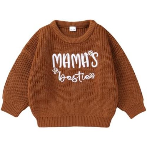 Mikrdoo Newborn Infant Toddler Baby Girl Sweater 2023 Winter Clothes Knit Pullover Outfits for Little Girls 0M-3T