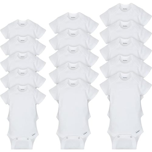 Gerber Baby- 15 Piece Onesies Bodysuit Multi Size Pack - (0-3M, 3-6M, 6-9M) - White