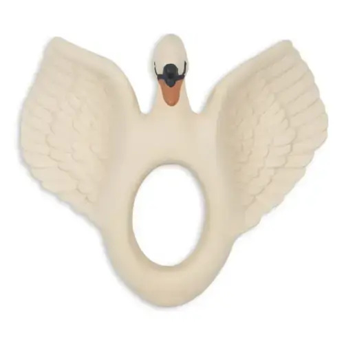 Konges Sløjd - Swan natural rubber teething ring - White | Smallable