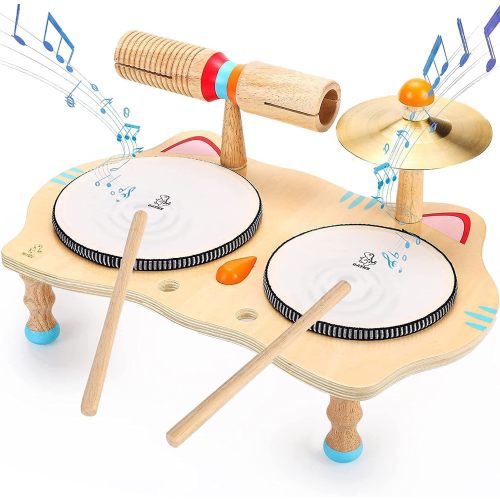 Montessori Wooden Drums Set