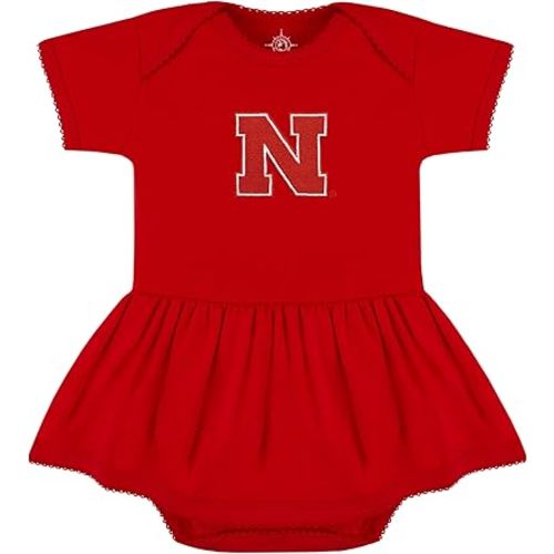 Creative Knitwear College Baby Picot Bodysuit Dress - Team Logo, Multiple Colors, for Baby Girls (0-24 Months)
