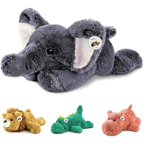 16" | 2 Pounds Gray Elephant Weighted Stuffed Animals,Sensory Comfort Plush Throw Pillow Toy,Kawaii Plushies Hugging Toy Gifts for Kids & Adults (Elephant, 16 inch 2 Pounds)