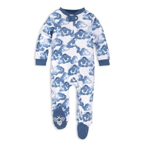 Burt's Bees Baby Boys' Organic Cotton Loose Fit Sleep and Play One-Piece Zip Front Footed Pajamas