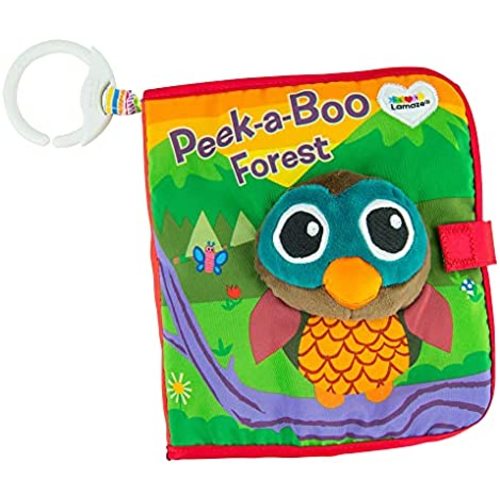 Lamaze Peek-A-Boo Forest — Clip-On — Baby Book — Teething Crinkle Soft Book with Interactive, Washable Fabric Pages