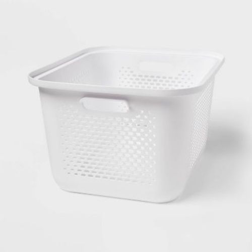 Medium Decorative Plastic Bin with Cutout Handles - Brightroom™