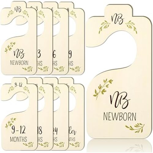 Baby Closet Dividers for Baby Clothes Organizer,Set of 8 Double-Sided Organizer for Newborn to 24 Months Size Clothes,Nursery Decor Hanger Dividers Easily Organize Your Little Baby Girls or Boys Room