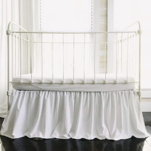 White Farmhouse Crib Skirt | High Cotton Textile