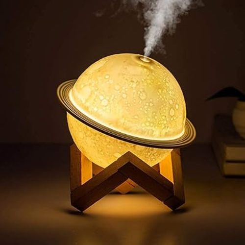 Moon Lamp Humidifier, 2 in 1 Moon Night Light & Humidifiers with USB Recharge, 3 Colors 3D LED Moon Light with Stand, Aromatherapy Diffuser for Kids Friend Lover Birthday Gift Bedroom Home Decor 200ml