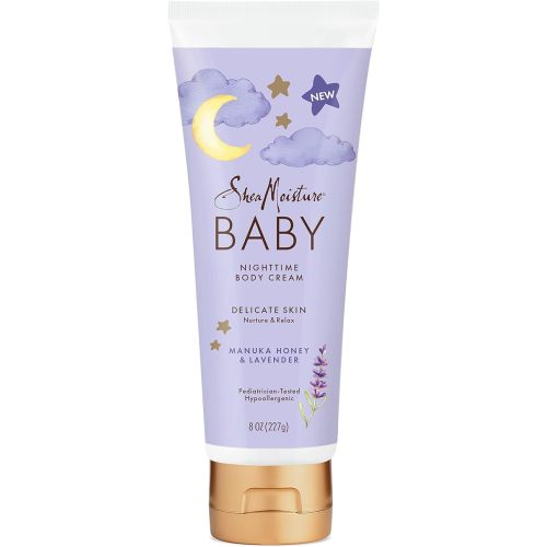 SheaMoisture Baby Lotion with Coconut Oil 8 oz and Baby Body Cream with Manuka Honey & Lavender 8 oz Moisturizing Skin Care Set