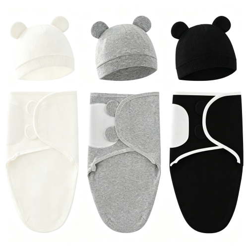 USIONE Baby Swaddle Sleep Sacks- 3-Pack Swaddles for Newborns 0-3 Months, Infant, Baby Girls, Boys, Soft & Durable Newborn Sleep Sack, Easy Diaper Change Swaddling Blanket