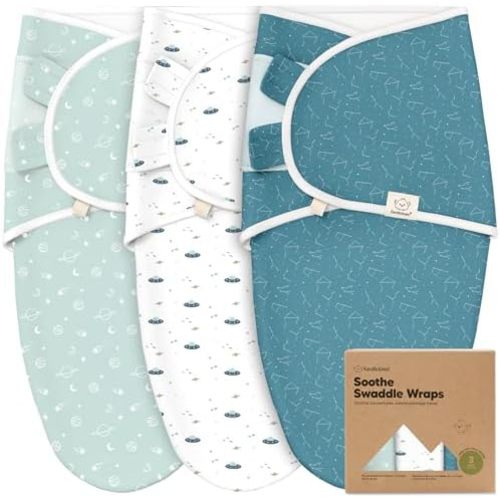 KeaBabies 3-Pack Organic Baby Swaddle Sleep Sacks - Newborn Swaddle Sack, Ergonomic Baby Swaddles 0-3 Months