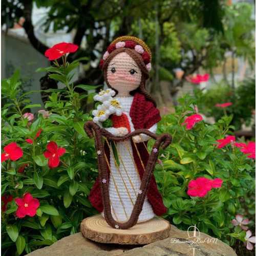 Saint Cecilia Doll, St. Cecelia Crochet, Amigurumi, Catholic Baby Gift, Saint Cecilia Gift, St. Cecilia Doll,Christmas Gift for Family
