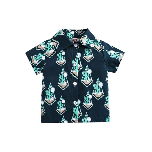 Amazon.com: Toddler Baby Boy Button Down Shirt Short Sleeve T-Shirt Tops Western Cowboy Casual Tee Summer Clothes Short Sleeve Cactus Green 12-18 Months: Clothing, Shoes & Jewelry