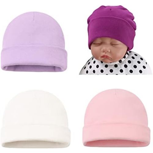 0-6 months Bamery Cotton Baby Girl Hat Preemie Boys Beanie Newborn Hospital Hats Winter Infant Hats for Girls