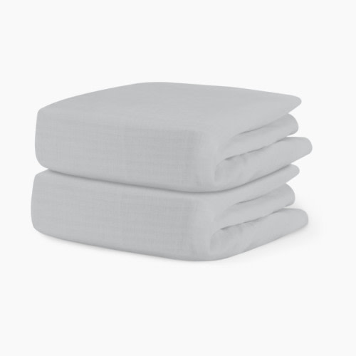 2-Pack Organic Cotton Breathable Crib Sheets - Twilight Grey