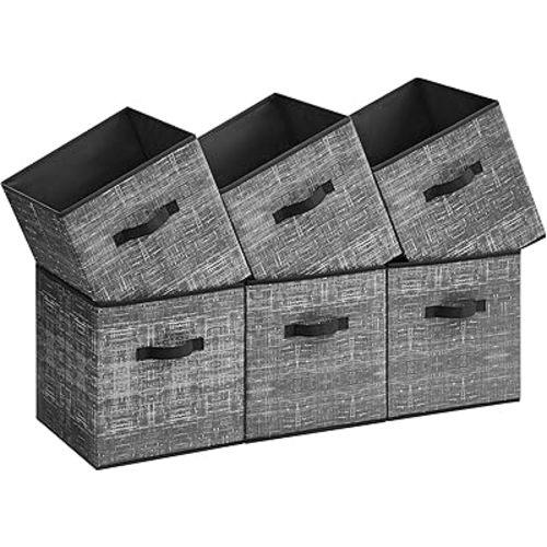 SONGMICS Storage Cubes, Set of 6, 13-Inch Foldable Closet Organizers