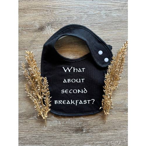 Second Breakfast Bib | LotR Bib | LotR Baby Clothes | Hobbit Baby Clothes | What About Second Breakfast | Hobbiton | Hobbit Merch