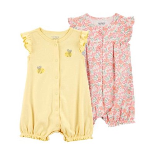 Carter's Child of Mine Baby Girl Romper, 2-Pack, Sizes 0/3-24 Months