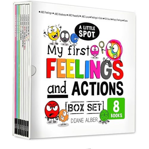 A Little SPOT My First (Toddler, Preschool and Kindergarten) Feelings and Actions Box Set (ABCs of Feelings, ABCs of Kindness, ABCs of Peaceful, ABCs ... in Colors, 123 Count SPOTS, Angry Feelings) Paperback – August 29, 2023