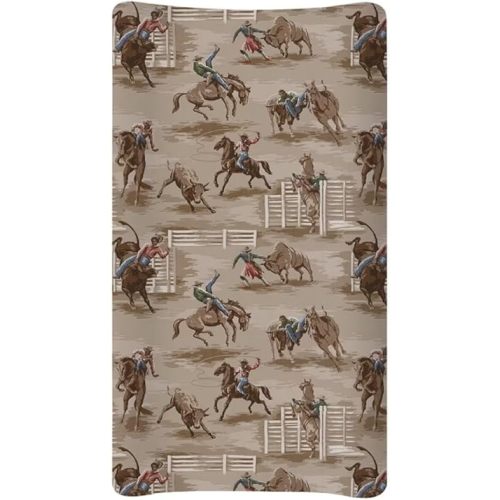 Western Cowboy Baby Changing Pad Cover Breathable Soft Infant Newborn Changing Table Cover Girls Diaper Table Change Mat Sheet Cover