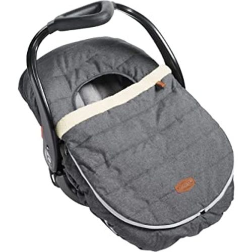 JJ Cole Winter Baby Car Seat Cover - Winter Car Seat Cover for Baby Seat or Stroller - Infant Car Seat Covers with Warm Sherpa Lining - Heather Gray