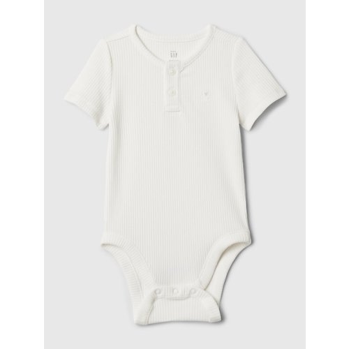 Baby First Favorites Henley Bodysuit in new off white, size: 0-3 M