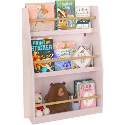 3 Tier Kids Book Shelf Kids Book Rack Helps Keep Bedrooms,Playrooms,and Classrooms Organized Pink