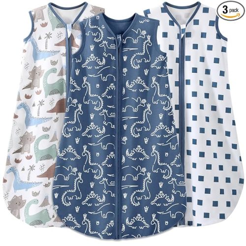 Yoofoss Baby Sleep Sack 6-12 Months Baby Wearable Blanket 100% Organic Cotton 2-Way Zipper TOG 0.5 Toddler Sleeping Sack Lightweight Sleep Sacks for Babies(Medium)