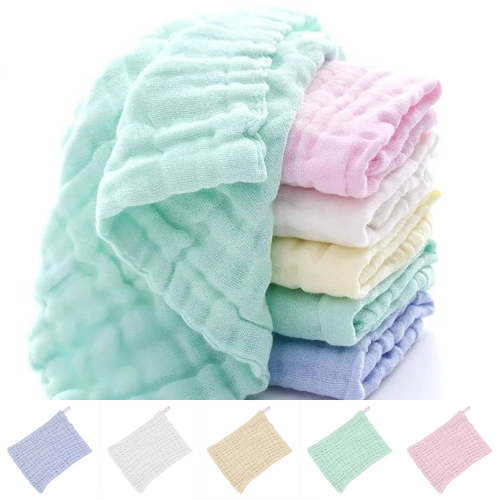 Baby Washcloths Muslin Cotton Baby Face Towels 5 Pack Wash Cloths Soft On Sensitive Skin Absorbent For Boys & Girls 12x12 Inches
