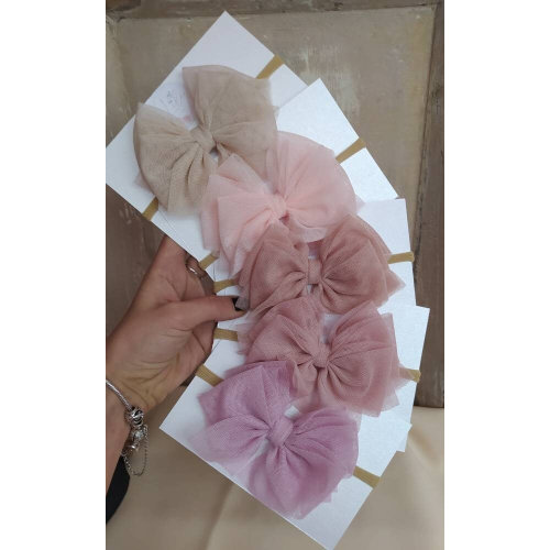 Beautifull tulle hair bow, bow headband hair clip newborn photo props, baptism, head bow, christmas photo shooting