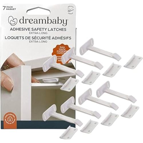 Adhesive Latches for baby proofing cabinets and drawers
