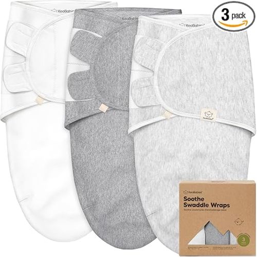 3-Pack Organic Baby Swaddle Sleep Sacks - Swaddles for Newborns, Infant 0-3 Months, Baby Girls, Boys, Soft & Snug Newborn Sleep Sack, Nursery Swaddling Blankets (Cloud, OS)