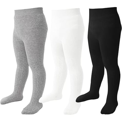 Baby Girl Tights Toddler Cable Knit Leggings Seamless Cotton Stockings Winter Warm Pantyhose 3/4/5 Pack