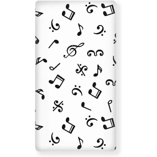 Musical Notes Fitted Crib Sheet for Boys Girls Hand Drawn Music Note Baby Sheet for Standard Crib and Toddler Musical Song Nursery Bed Mattress Sheets 28"x52"