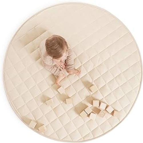 Stylish Baby Play Mat - Soft Cotton Crawling Mat Creates a Great Play Gym Area for Your Baby Boy or Girl - The Perfect Foldable Tummy Time Floor Playmat That Fits Nicely with Any Kids Playroom Decor