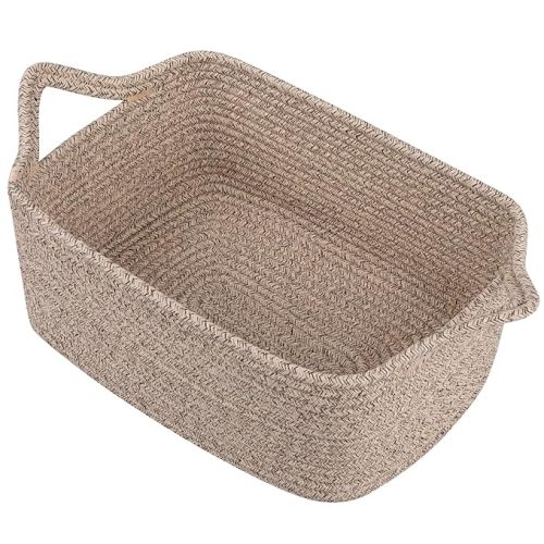 OIAHOMY Woven Basket, Gift Basket Empty with Gift Bags and Ribbons, Rope Baskets for Baby Showers, Storage Baskets with Handles for Nursery, Pet Toy Organizer - Brown