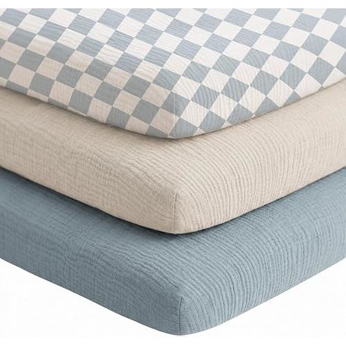 Muslin Bassinet Sheets 3-Pack (33" x 21")
