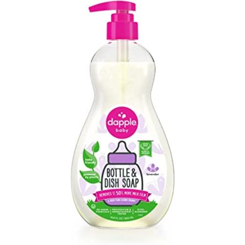 Dapple Baby Bottle Soap: Lavender, 16.9 Fl Oz Bottle - Plant Based Dish Liquid for Dishes & Baby Bottles - Hypoallergenic Soap