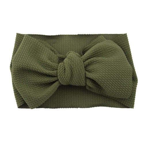 Baby Girl's 8'' Soft Big Bow knot Nylon Headband Toddler Hairband for Photography Travel Party Festivals (Army Green)