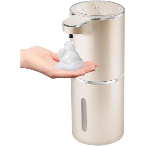 Automatic Foaming Soap Dispenser,4-Level Adjustable Foam, Wall Mount,USB Rechargeable,12.8oz/ 380ml,Touchless Hand & Dish Soap Dispenser for Bathroom, Kitchen,Hotel, Restaurant