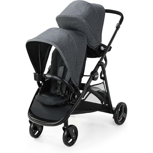 Graco Ready2Grow 2.0 Double Stroller Features Bench Seat and Standing Platform Options, Rafa