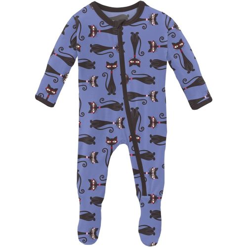 KicKee Print Footies with Zipper, Super Soft One-Piece Jammies, for Babies and Kids, Spring 2
