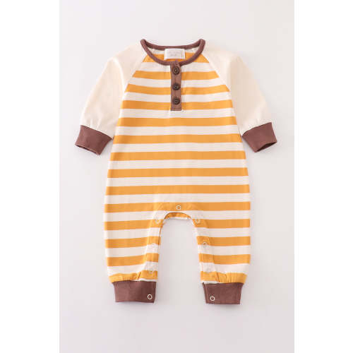 Platinum brown stripe boy romper