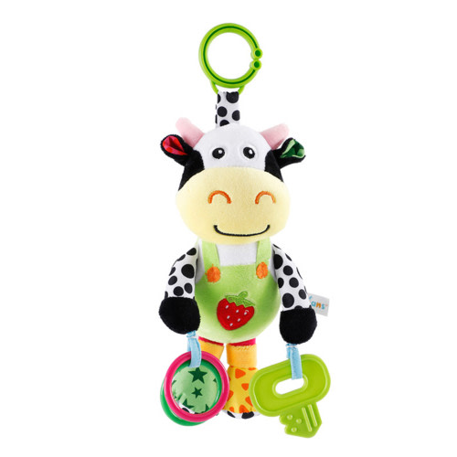 Gallickan Cow Musical Baby Toys, Cow Plush Toy with 32 Music, Bells, Teether, Pull Tabs, Baby Car Seat Toys for Baby, Newborn, Infant 0-6 6-12 Months, White