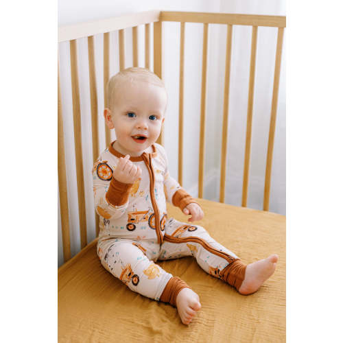 Farm Animal Bamboo Zipper Romper