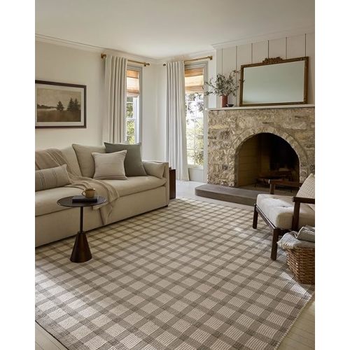 Loloi Magnolia Home by Joanna Gaines Ryder Collection RYD-02 Stone/Ivory 8'-6" x 11'-6" Area Rug