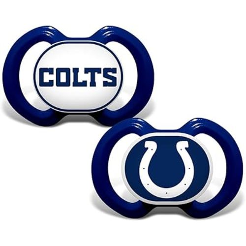 Baby Fanatic Baby Pacifier 2-Pack - NFL Indianapolis Colts, Officially Licensed, Orthodontic